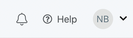 Top toolbar in your SignalWire Space with a notification icon, a link to 'Help', and a profile icon.